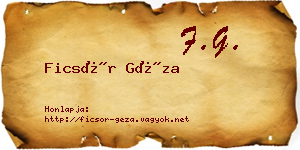 Ficsór Géza névjegykártya