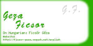 geza ficsor business card